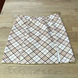 Papaya Plaid A-Line women’s juniors Skirt in Beige and Brown Size:S